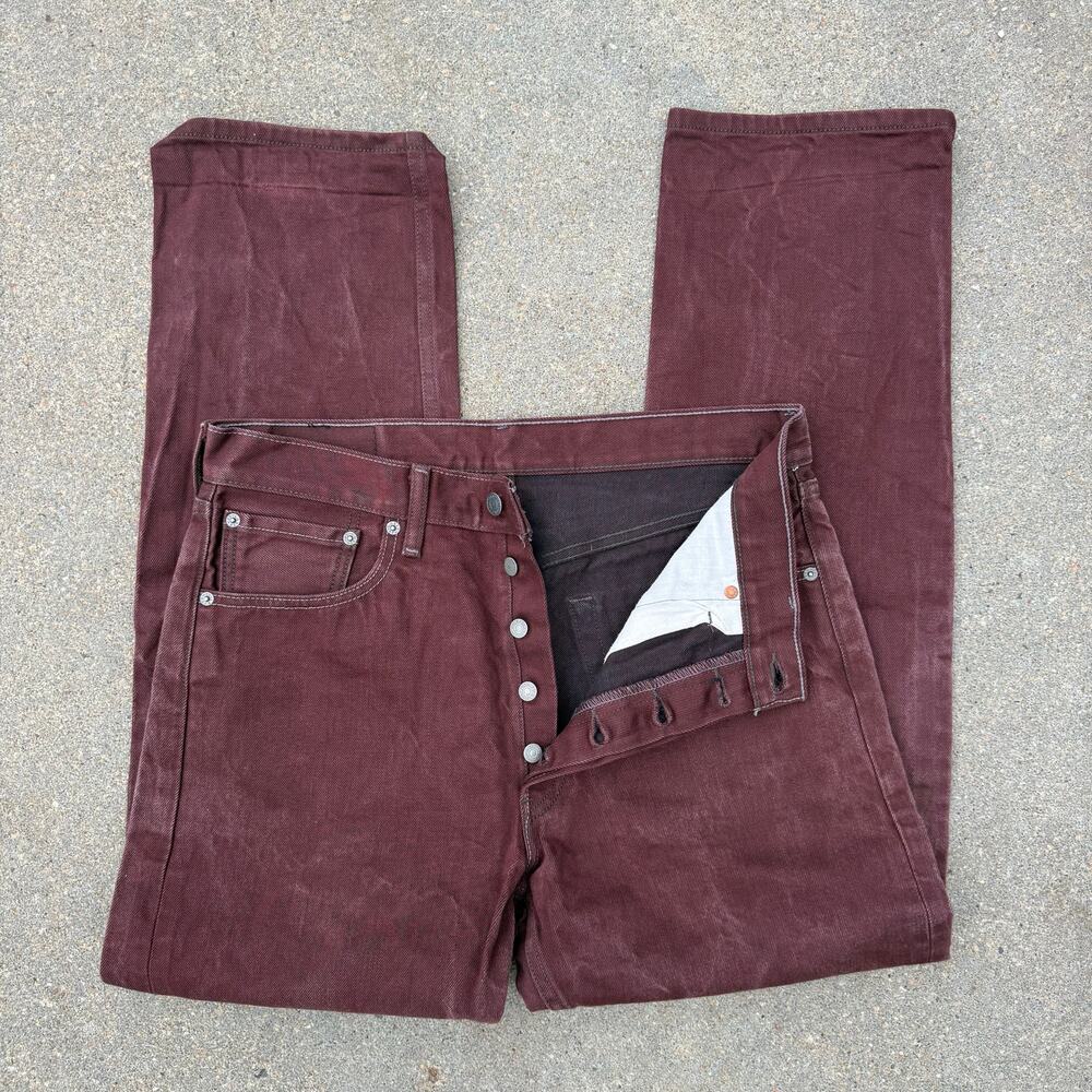 Levi's Brick Red 501XX Button Fly Original Fit Straight Leg Jeans 34x32 501-1134